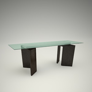 Dining table free 3d model 1