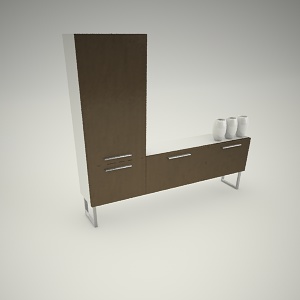 Tv rack free 3d model 1